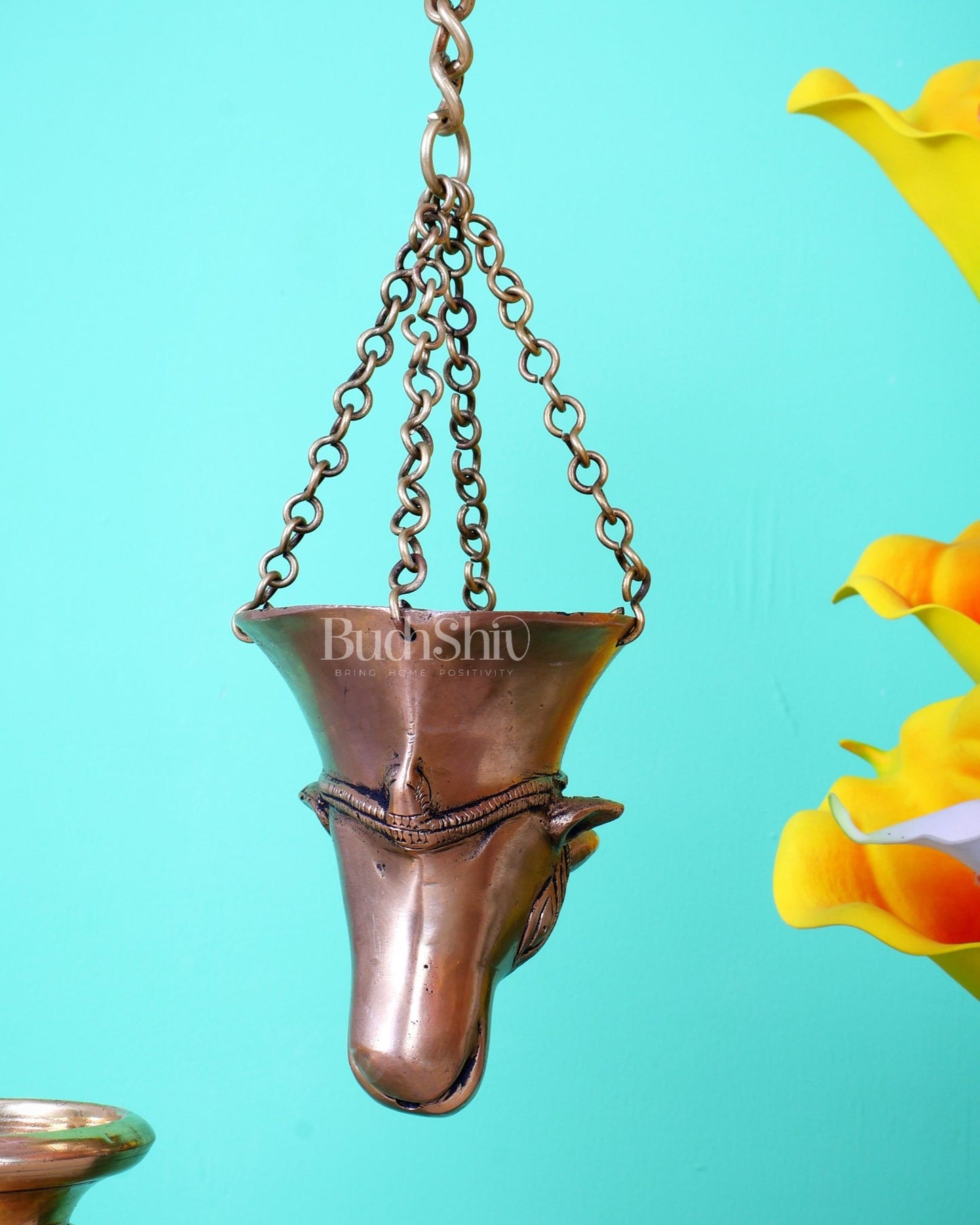 Brass Hanging Shivling Dhara with Nandi Face – Jaldhari for Abhishekam - Budhshiv.com