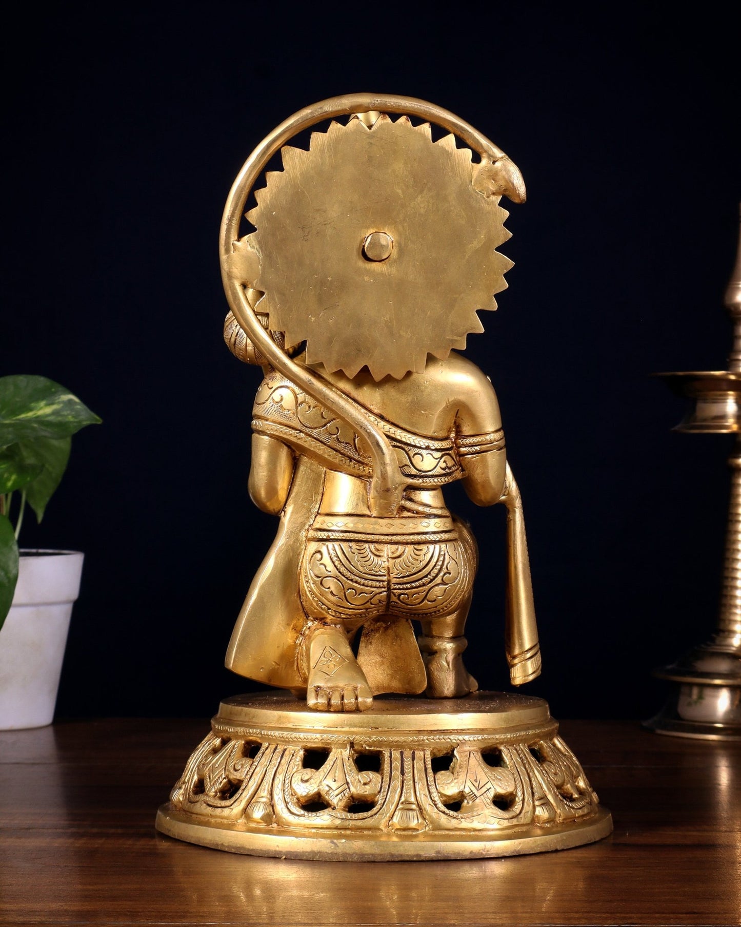 Brass Hanuman Aashirwad Mudra Statue - 11 inch - Budhshiv.com