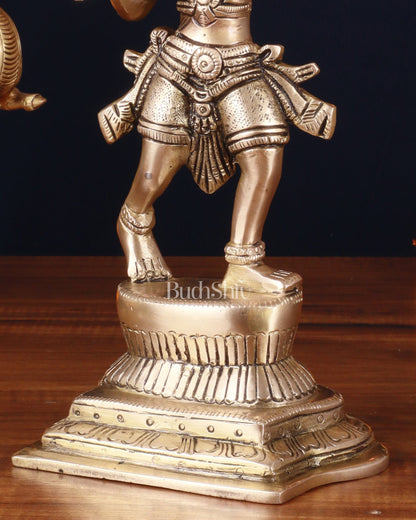 Brass Hanuman Carrying Sanjeevani Mountain Fine Statue – 12 Inch - Budhshiv.com