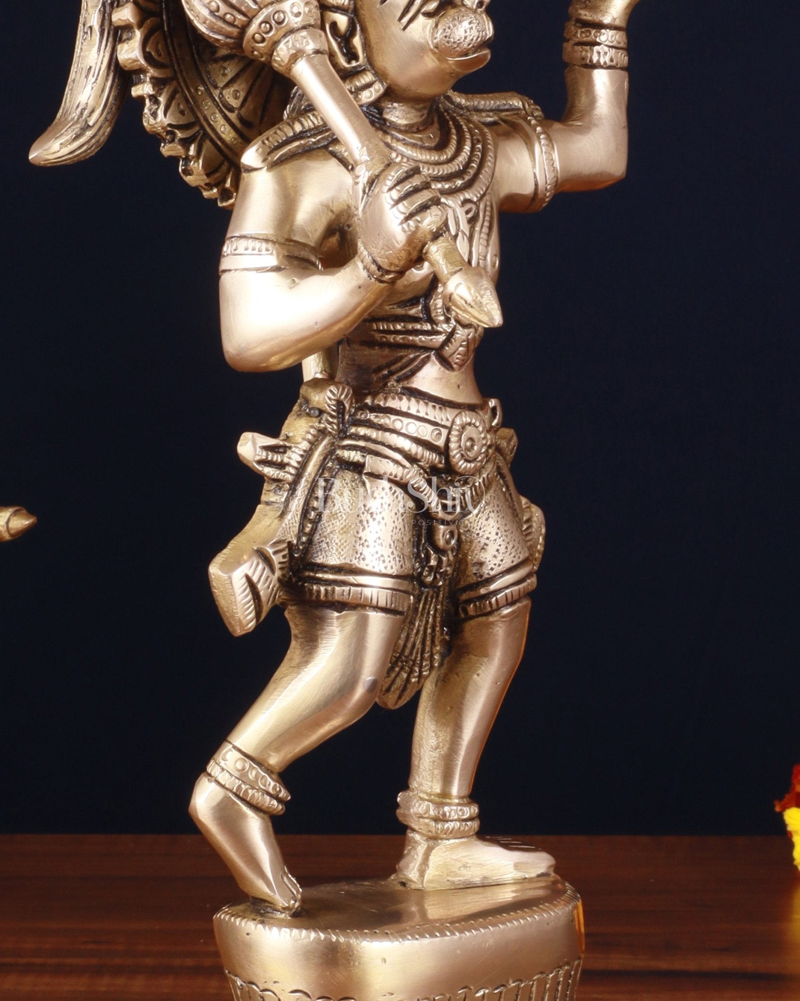 Brass Hanuman Carrying Sanjeevani Mountain Fine Statue – 12 Inch - Budhshiv.com