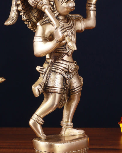 Brass Hanuman Carrying Sanjeevani Mountain Fine Statue – 12 Inch - Budhshiv.com