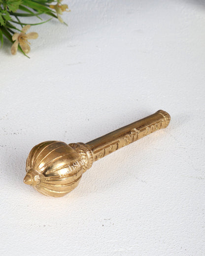 Brass Hanuman Gada – Miniature Sacred Mace of Lord Hanuman (4.5 Inches) - Budhshiv.com