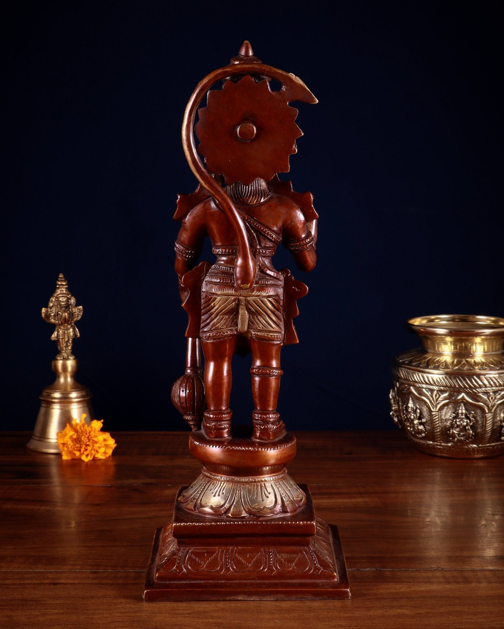 Brass Hanuman Ji Statue in Blessing Mudra – 12” - Budhshiv.com