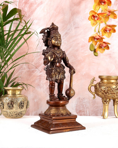 Brass Hanuman Ji Statue in Blessing Mudra – 12” - Budhshiv.com