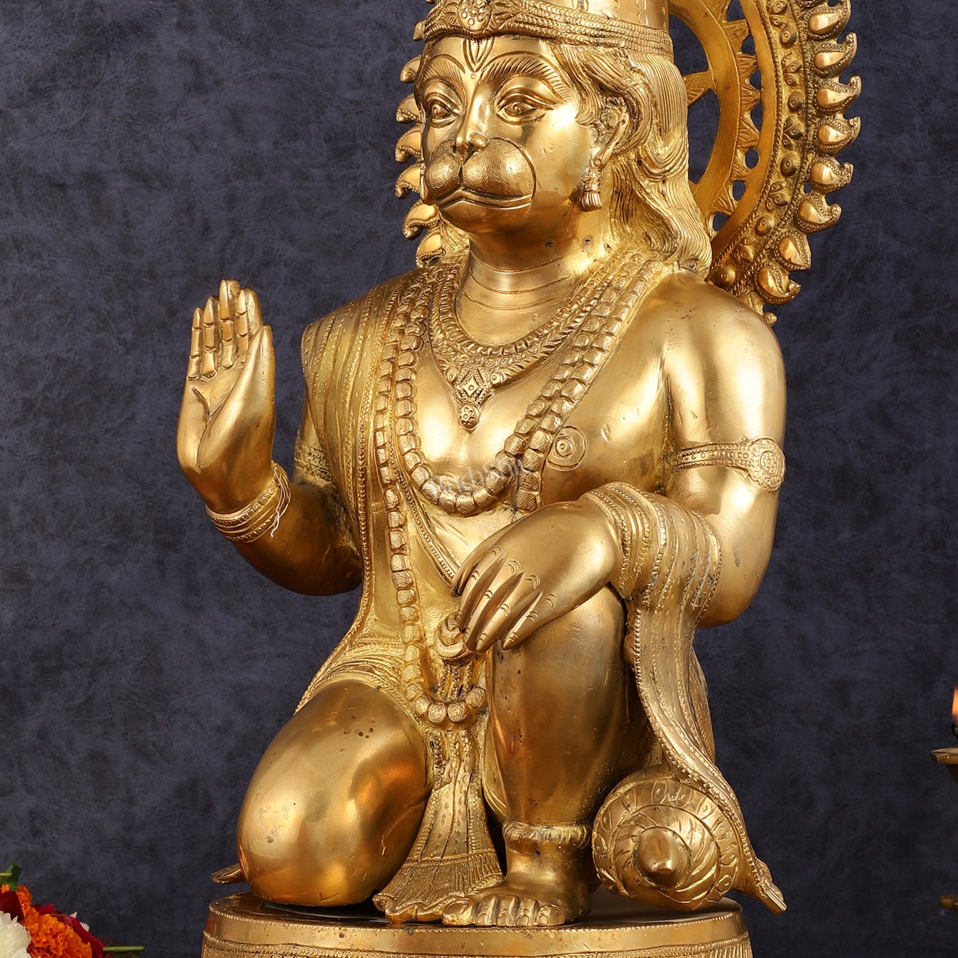 Brass Hanuman Statue - 20 Inch - Budhshiv.com