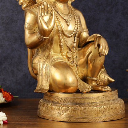 Brass Hanuman Statue - 20 Inch - Budhshiv.com
