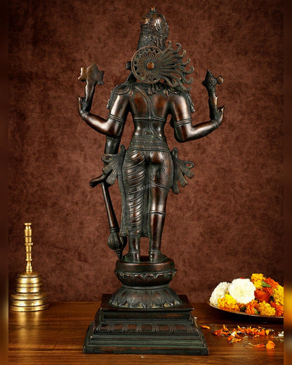 Brass Hari - Hara, Half Vishnu Half Shiva (Shankaranarayana) Statue | 21 inch - Budhshiv.com