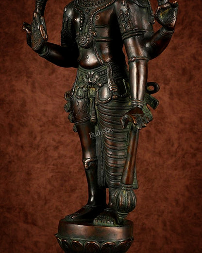 Brass Hari - Hara, Half Vishnu Half Shiva (Shankaranarayana) Statue | 21 inch - Budhshiv.com