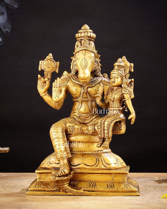 Brass Hayagriva Lakshmi idol 9" - Budhshiv.com