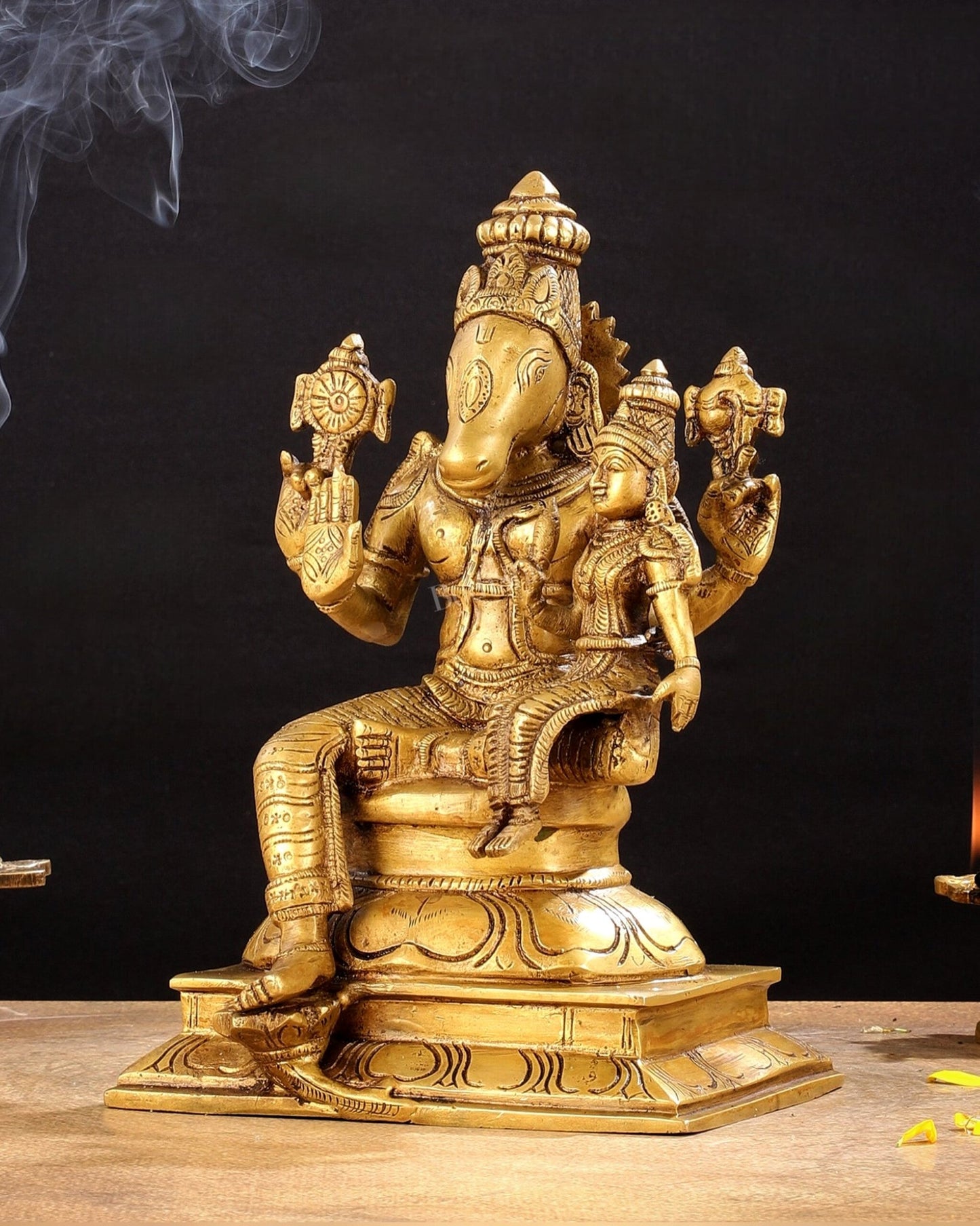Brass Hayagriva Lakshmi idol 9" - Budhshiv.com