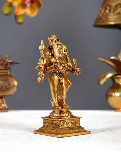 Brass Kaal Bhairava Idol - 5 in Height - Budhshiv.com