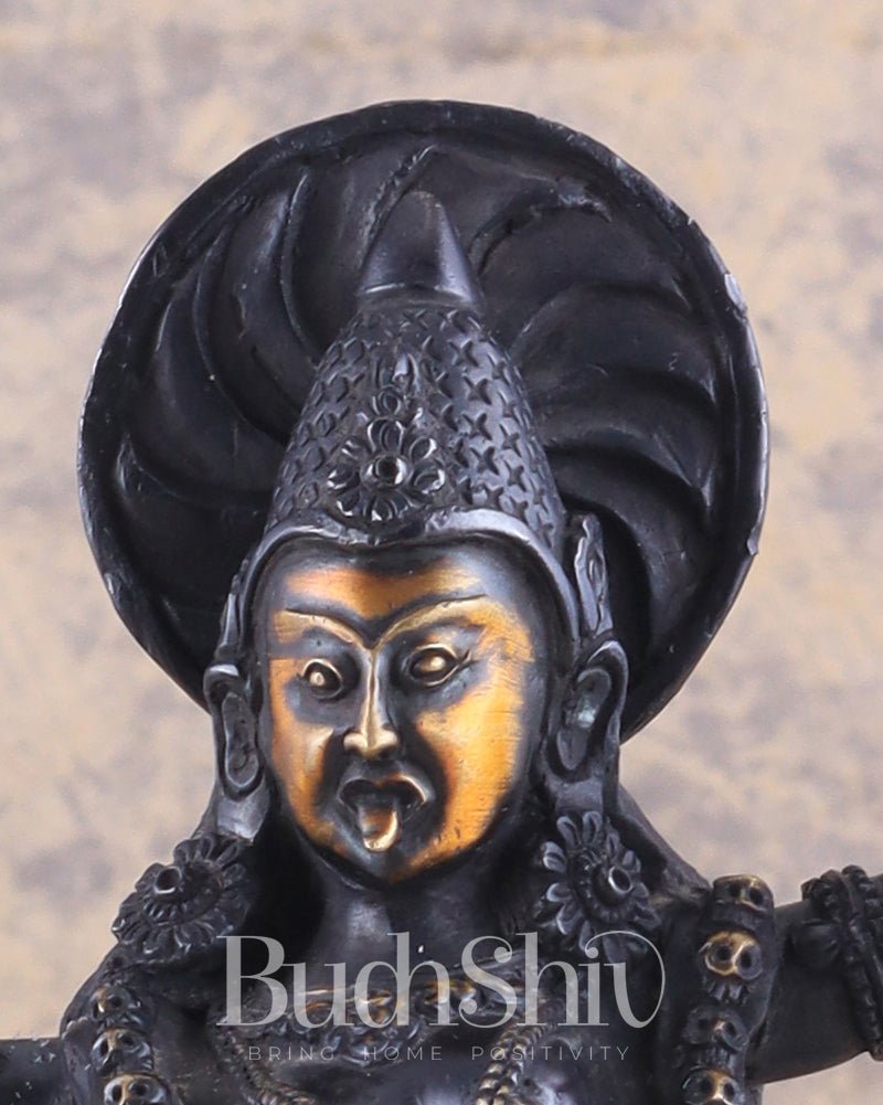 Brass Kali Ma Idol - 9.5 Inch - Budhshiv.com