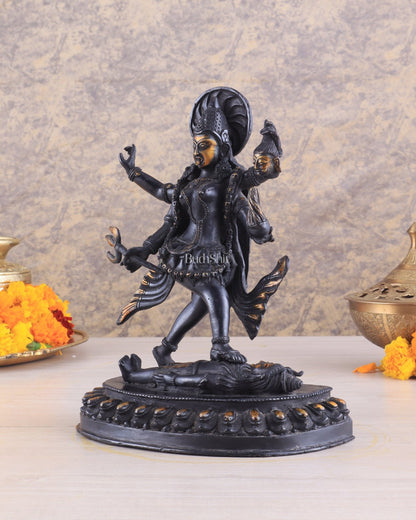 Brass Kali Ma Idol - 9.5 Inch - Budhshiv.com