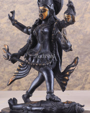 Brass Kali Ma Idol - 9.5 Inch - Budhshiv.com
