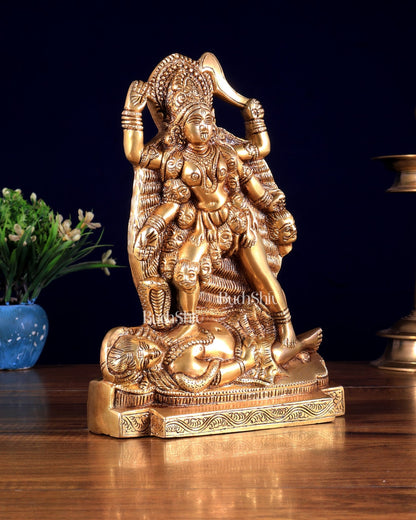 Brass Kali Ma Idol - 9.5 Inch - Budhshiv.com
