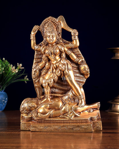 Brass Kali Ma Idol - 9.5 Inch - Budhshiv.com