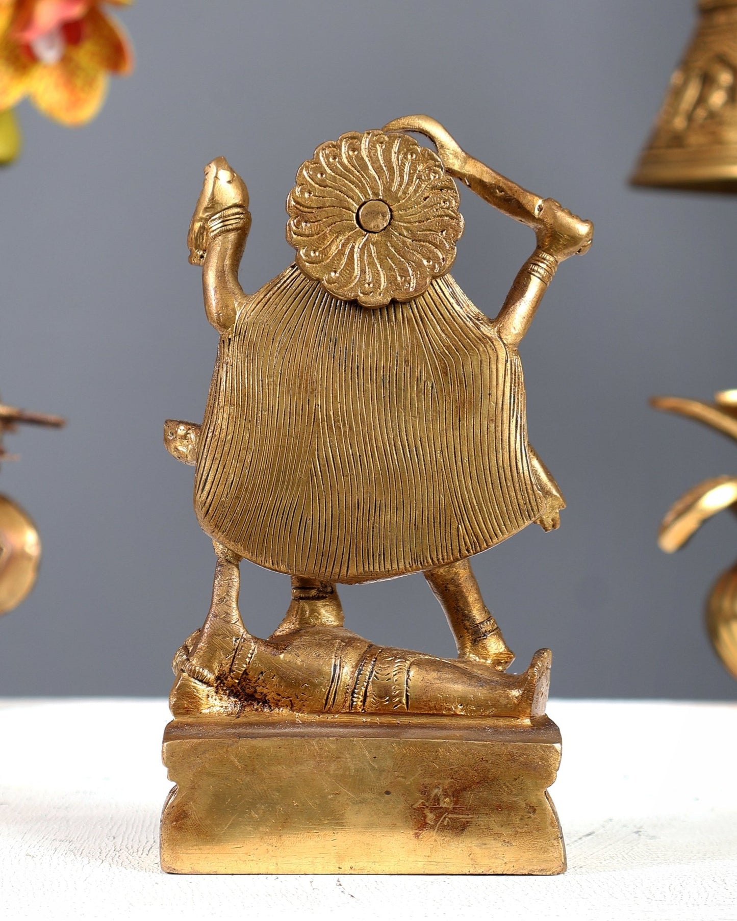 Brass kali mata Charbhuja idol 7" - Budhshiv.com