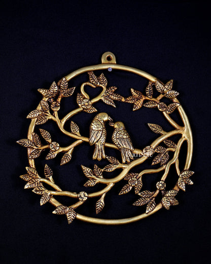 Brass Kalpavriksha Tree Wall Hanging Frame | Round Brass Wall Art 9 inch - Budhshiv.com