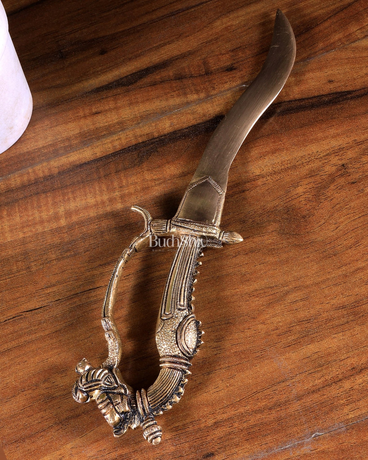 Katar Note 1 Brass Katar – Unique Yali Design – Budhshiv.com