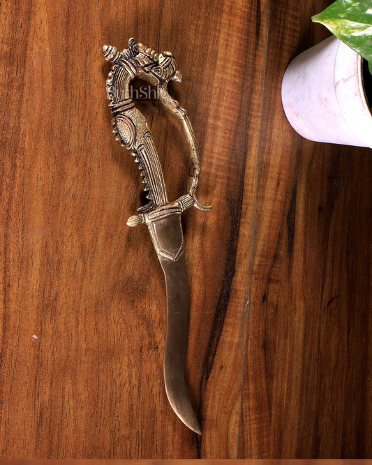 Brass Katar – Unique Yali Design - Budhshiv.com