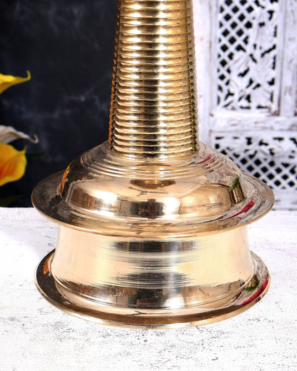 Brass Kerala Lamp Nilavilakku — Traditional Diya 24 inch - Budhshiv.com