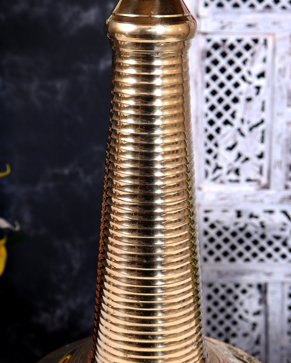 Brass Kerala Lamp Nilavilakku — Traditional Diya 26 inch - Budhshiv.com