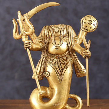 Brass Ketu Graha Idol (South Node of the Moon) for Pooja & Vastu - 5.5 Inch Height - Budhshiv.com
