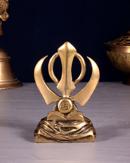 Brass Khanda Sahib – Sacred Sikh Symbol 3.5" - Budhshiv.com