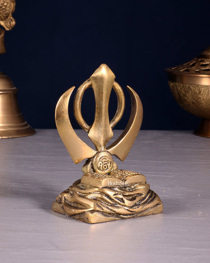Brass Khanda Sahib – Sacred Sikh Symbol 3.5" - Budhshiv.com