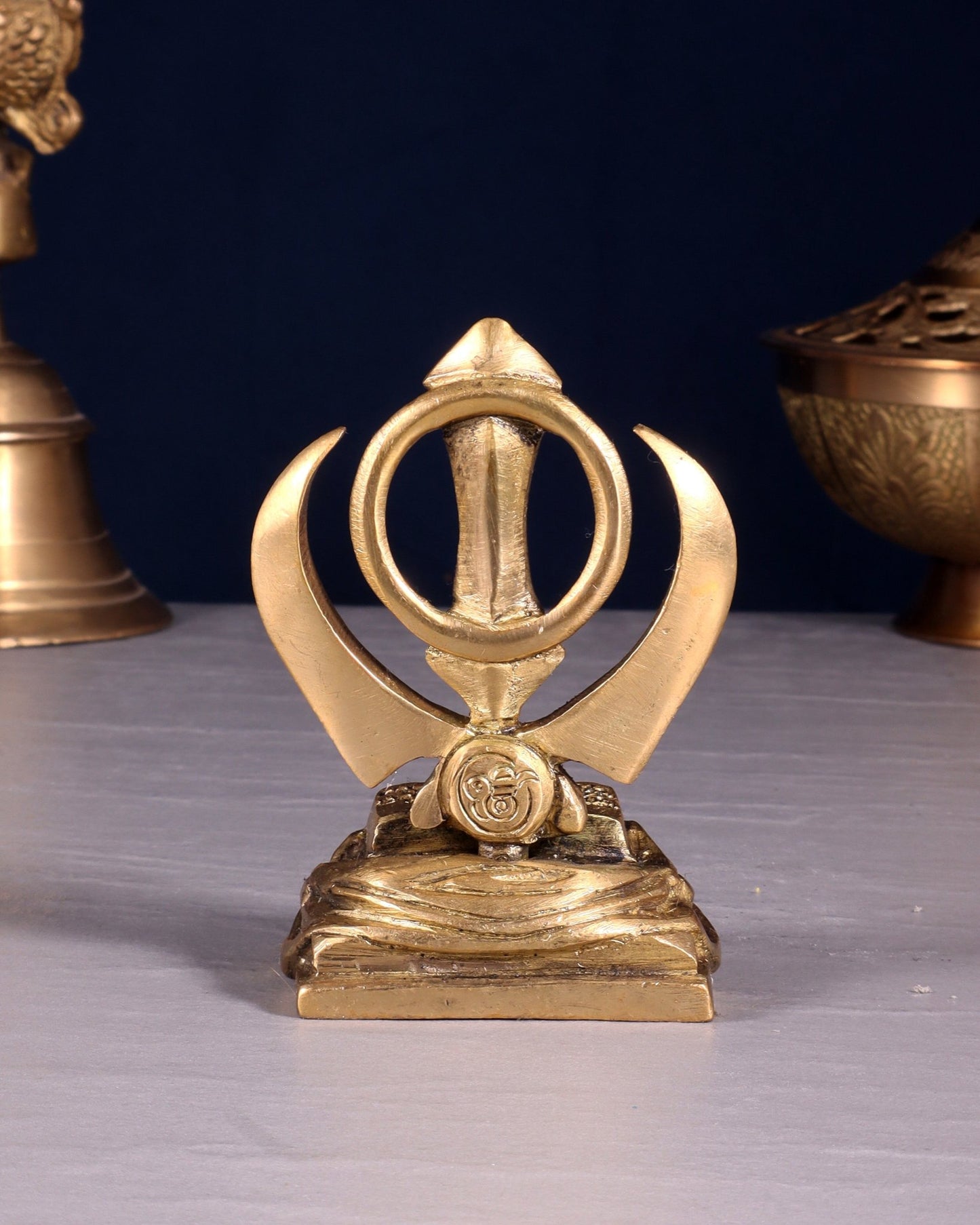 Brass Khanda Sahib – Sacred Sikh Symbol 3.5" - Budhshiv.com