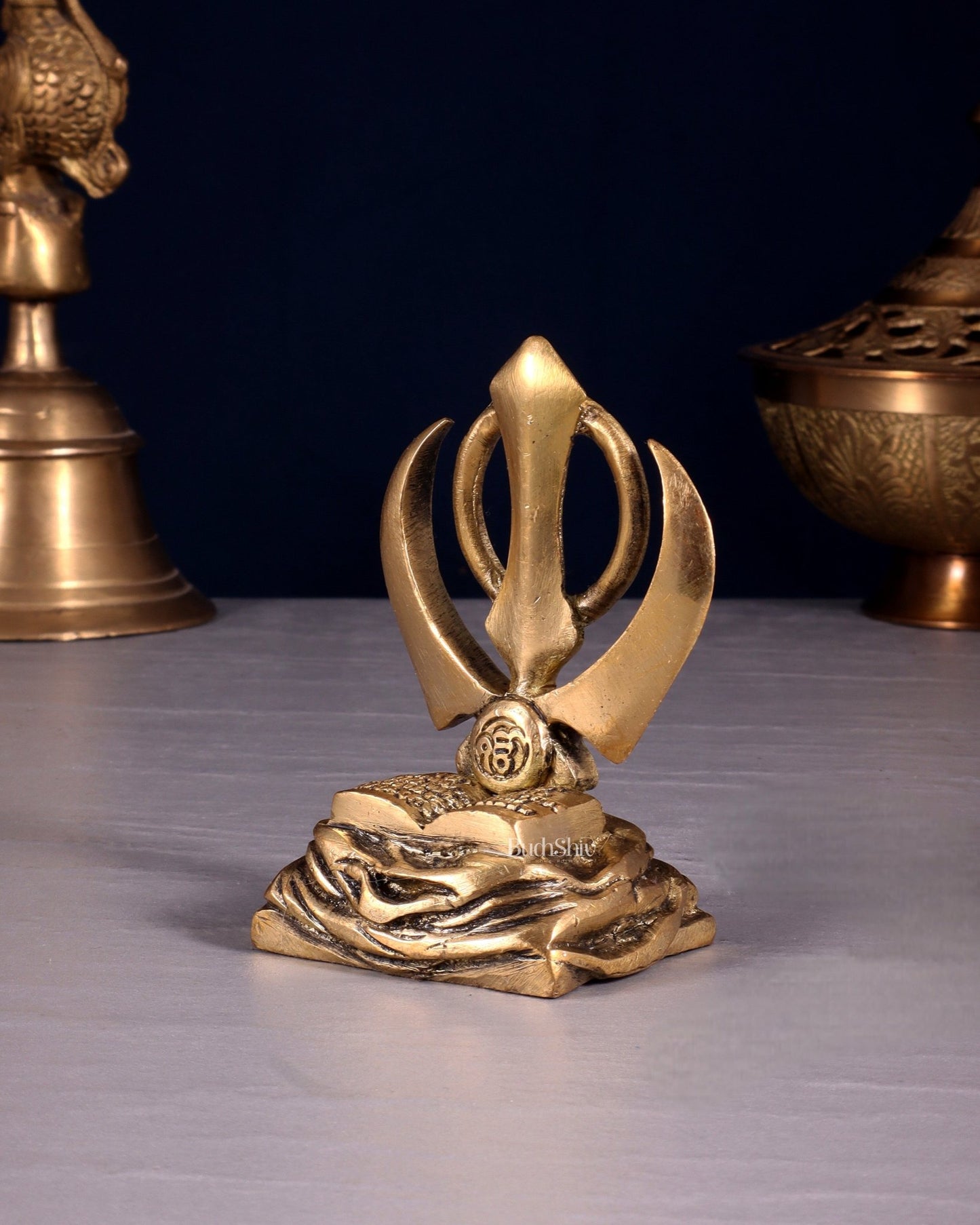 Brass Khanda Sahib – Sacred Sikh Symbol 3.5" - Budhshiv.com