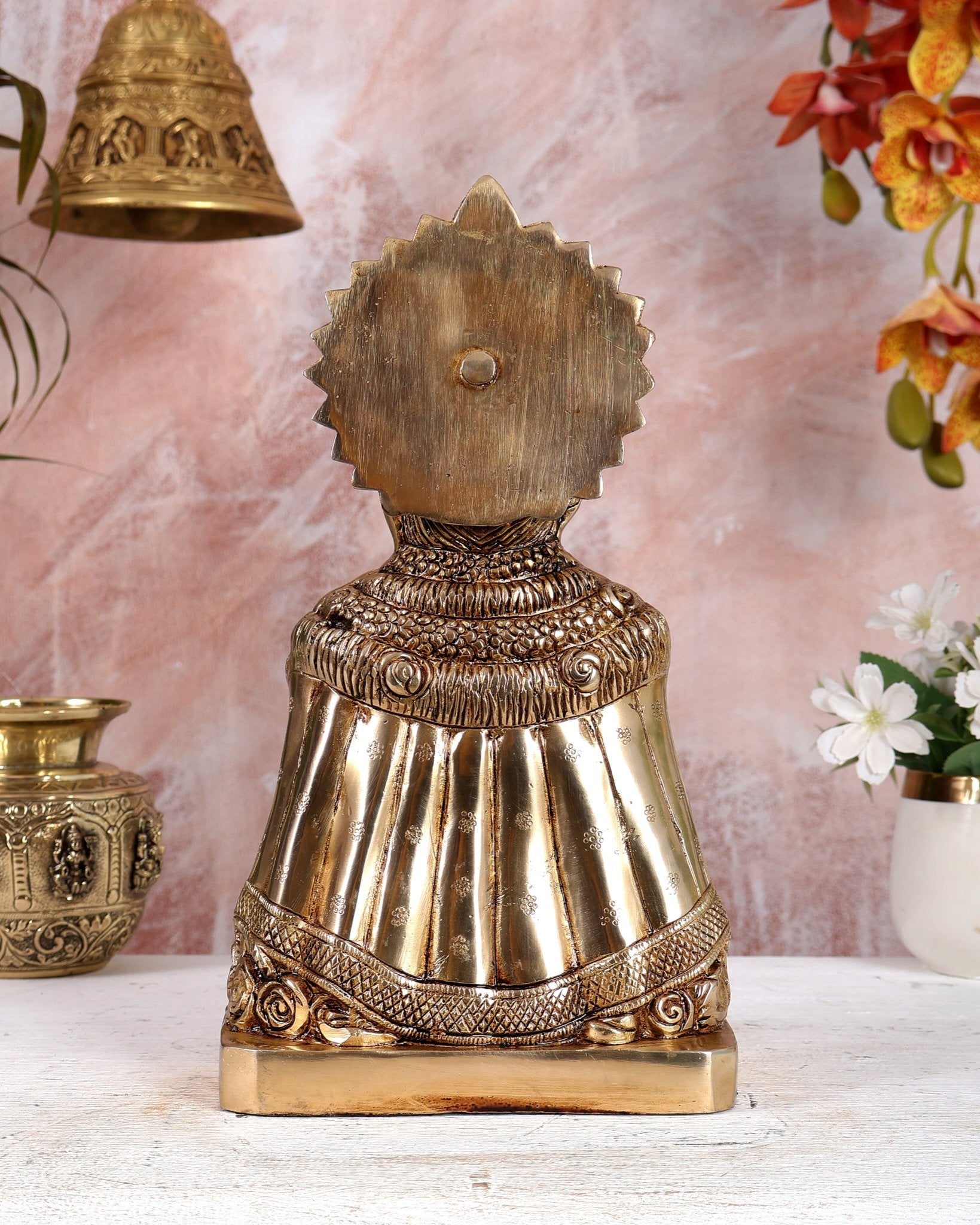 Brass Khatu Shyam Ji Idol – Highly Detailed Heavy Handcrafted Statue (11.5 Inches) - Budhshiv.com