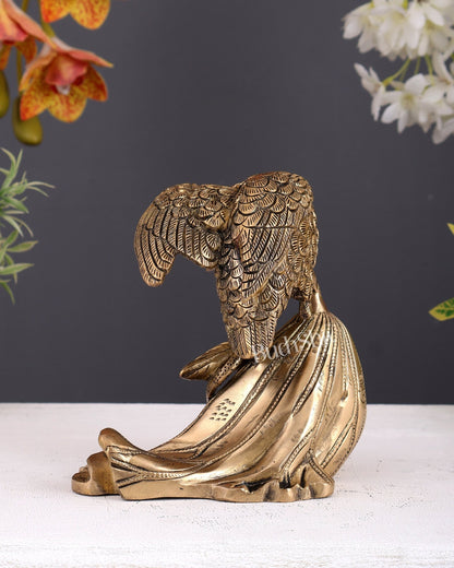 Brass Kingfisher Showpiece – Auspicious Decorative Table Accent (6.6 Inches) - Budhshiv.com