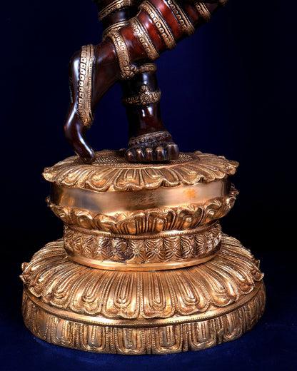 Brass Krishna dual tone Large Statue - 46 inch - Budhshiv.com
