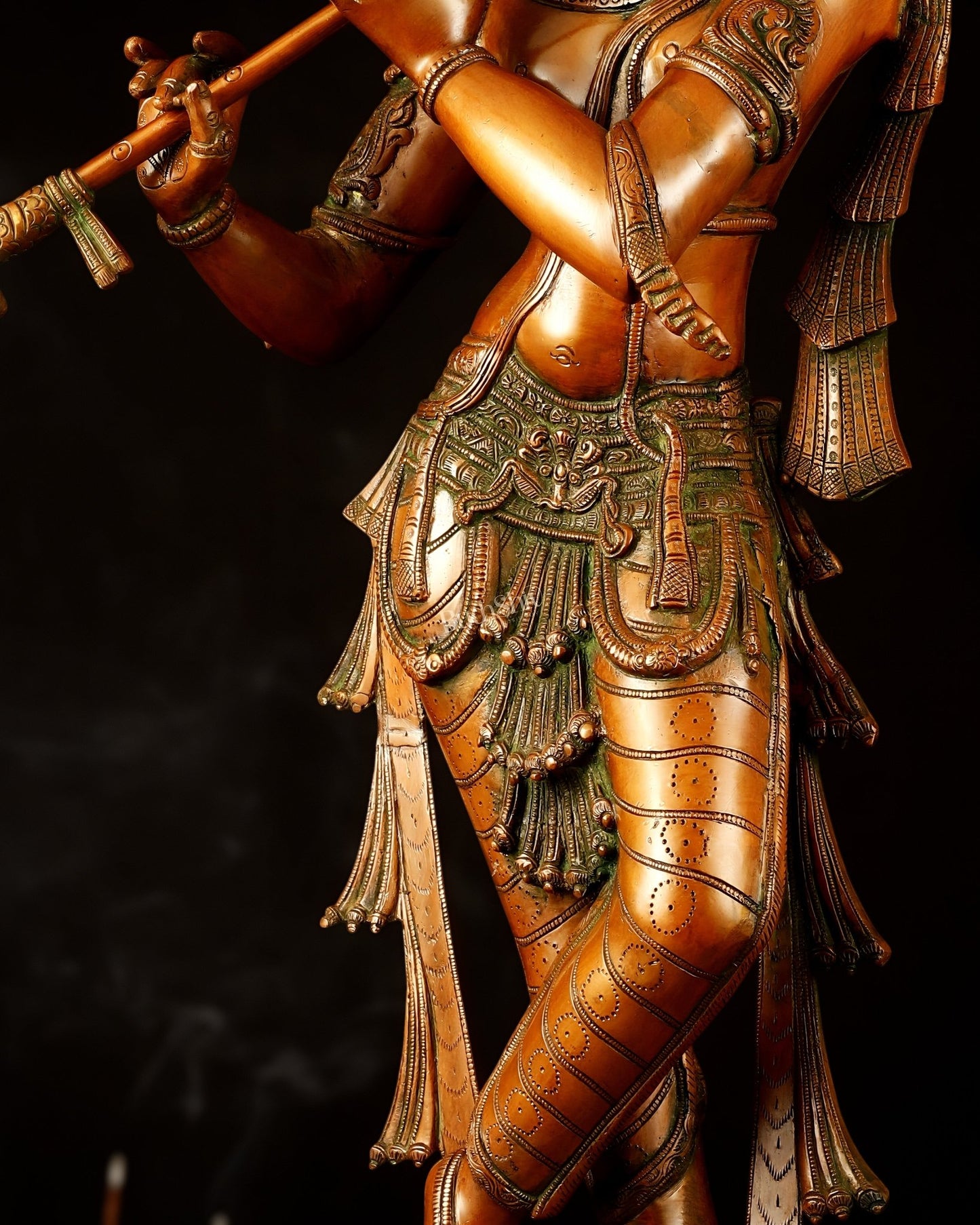Brass Krishna kerala style Idol 36" - Budhshiv.com