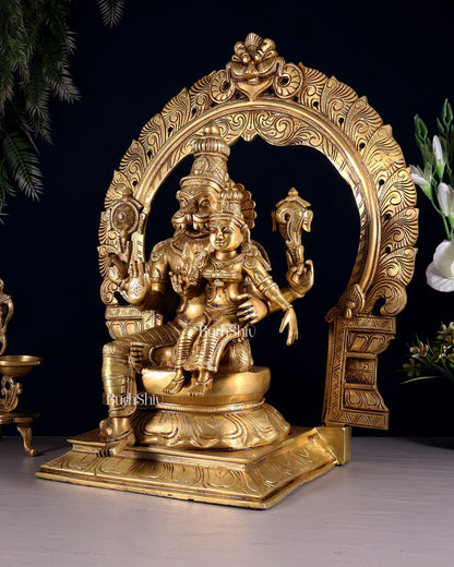 Brass Lakshmi Narasimha Swamy Majestic statue 19.5 inch - Budhshiv.com