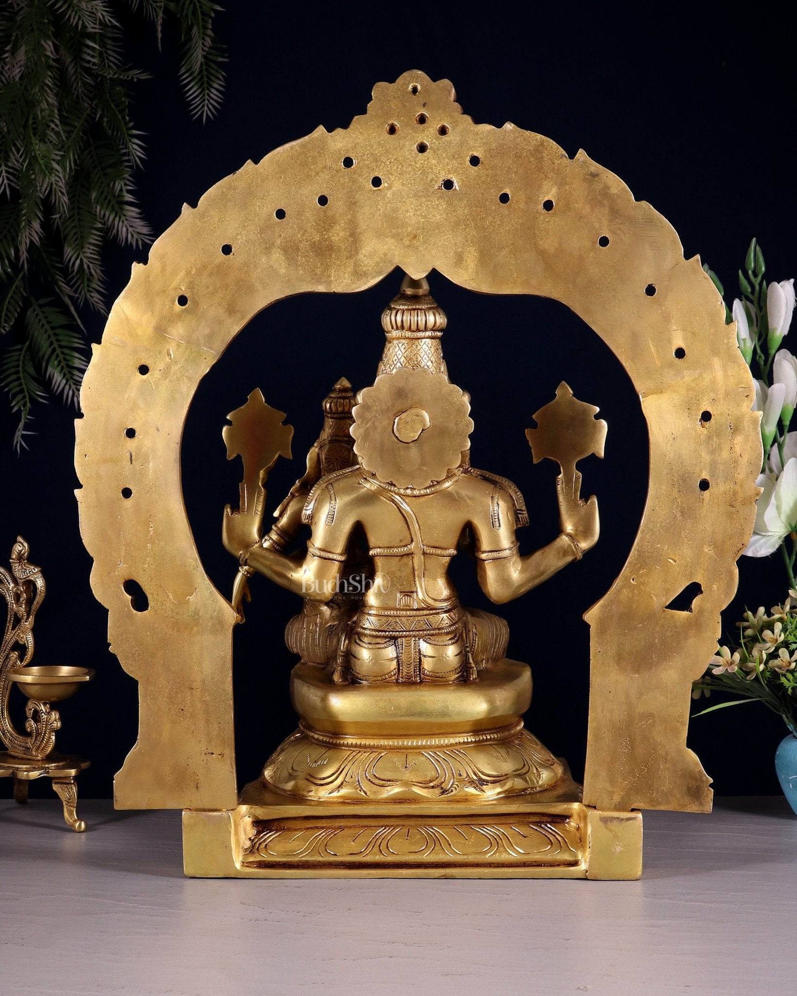 Brass Lakshmi Narasimha Swamy Majestic statue 19.5 inch - Budhshiv.com