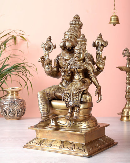 Brass Lakshmi Narasimha Swamy Statue 15" - Budhshiv.com