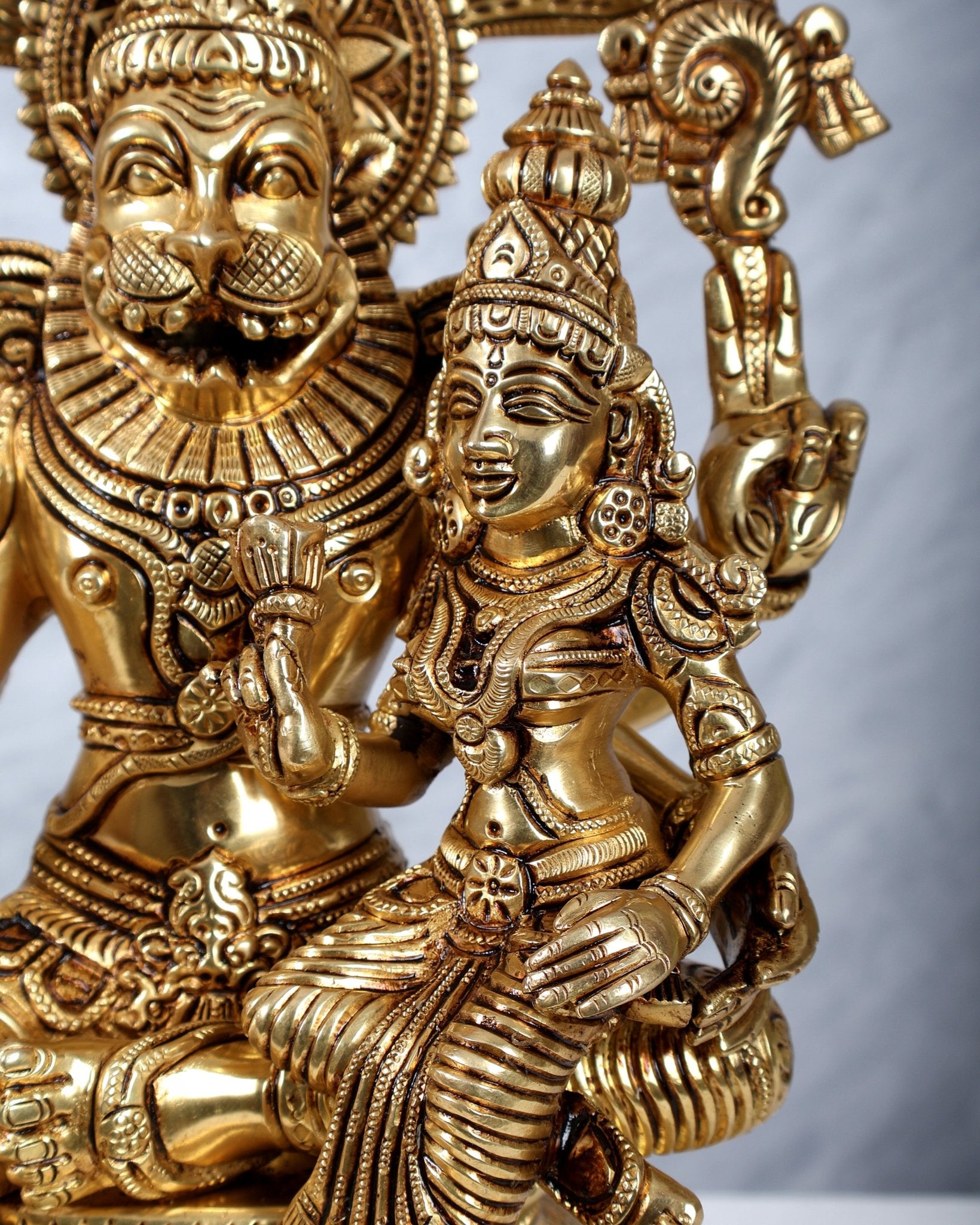 Brass Lakshmi Narasimha Swamy with sheshanaag idol 15 inch - Budhshiv.com