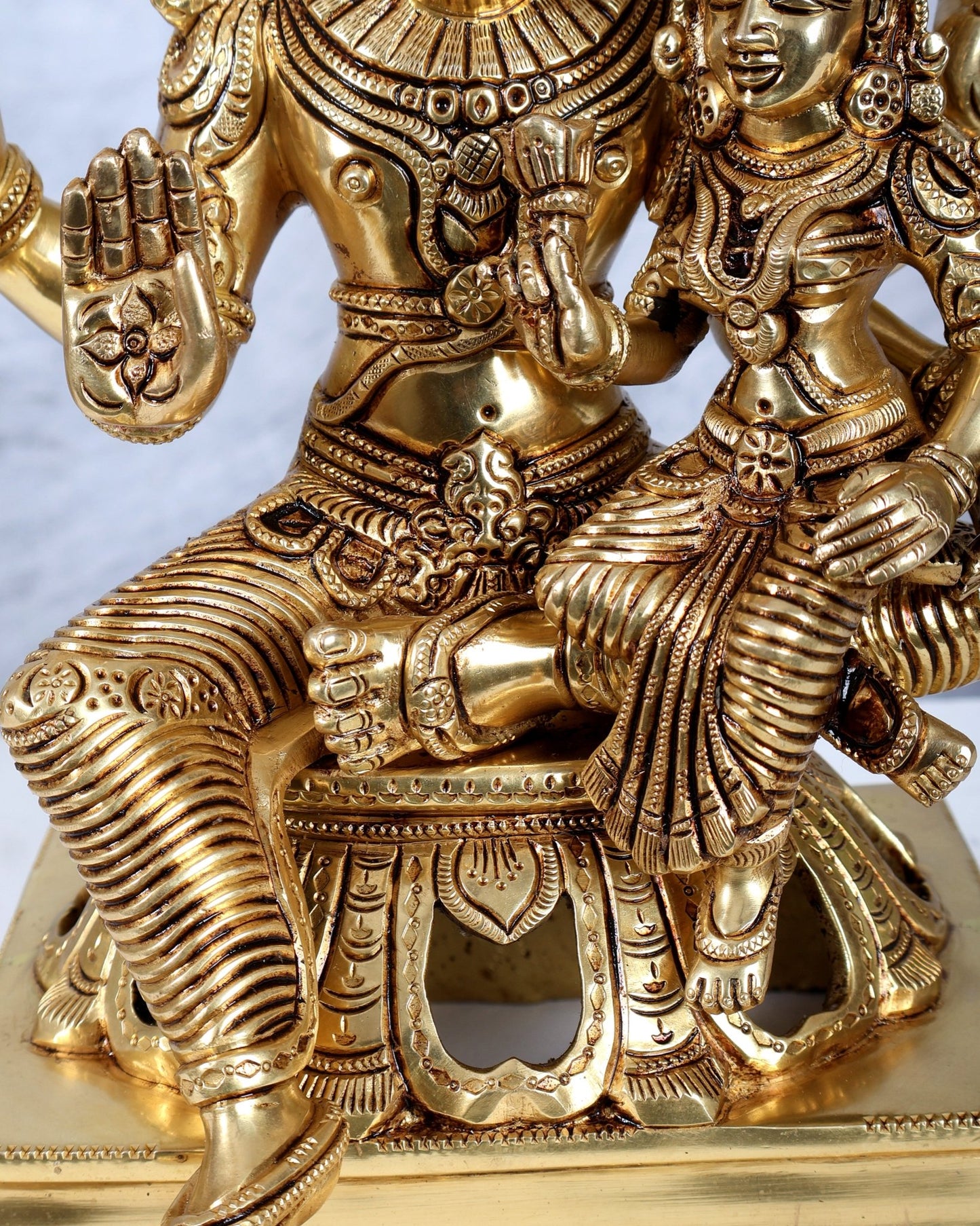 Brass Lakshmi Narasimha Swamy with sheshanaag idol 15 inch - Budhshiv.com