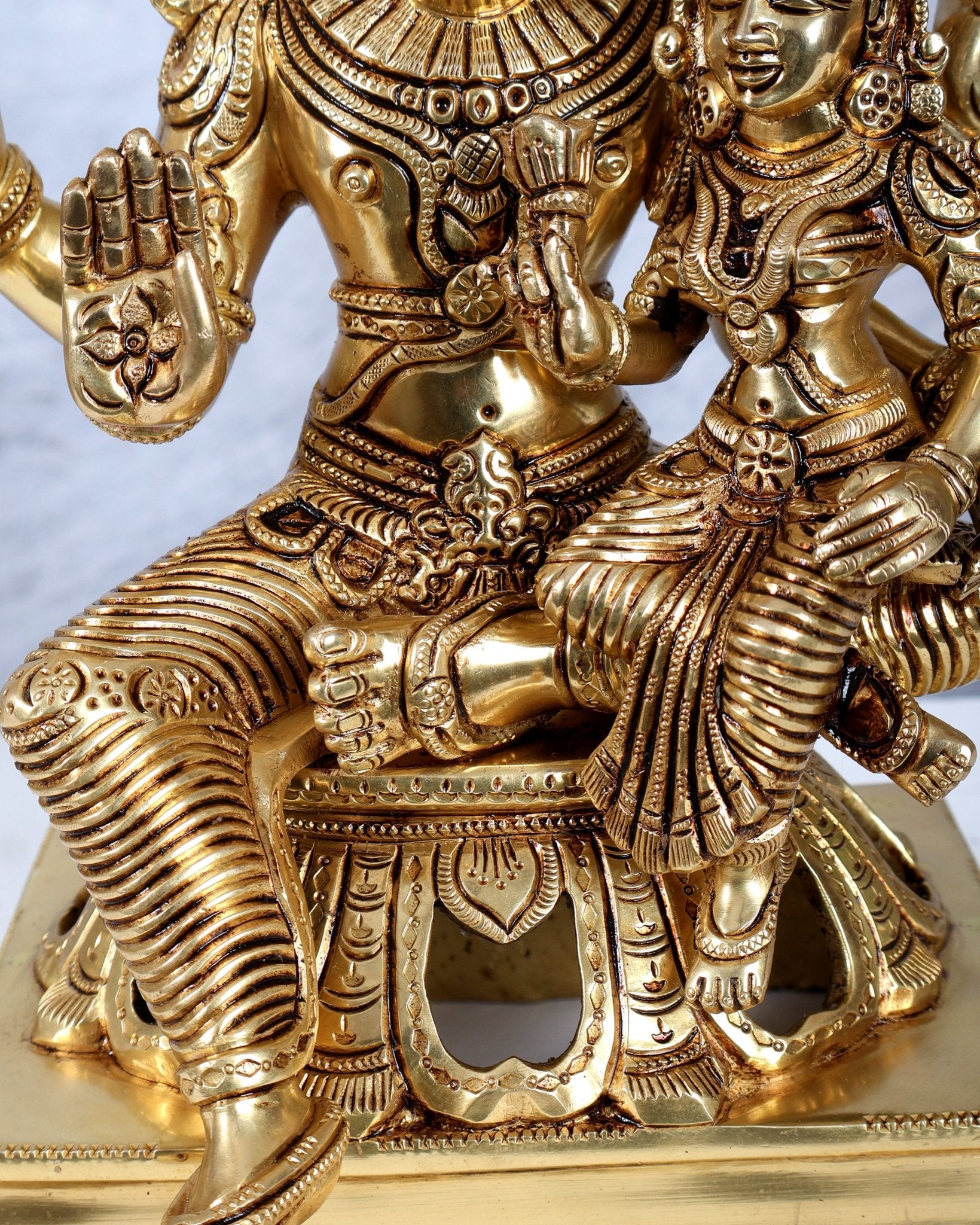 Brass Lakshmi Narasimha Swamy with sheshanaag idol 15 inch - Budhshiv.com