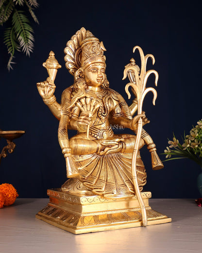 Brass Lalita Devi Idol 13" enhanced carvings - Budhshiv.com
