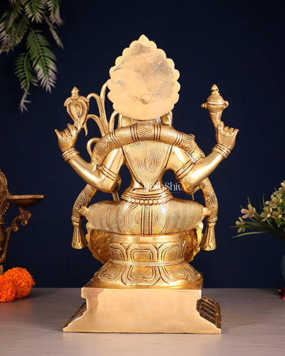 Brass Lalita Devi Idol 13" enhanced carvings - Budhshiv.com