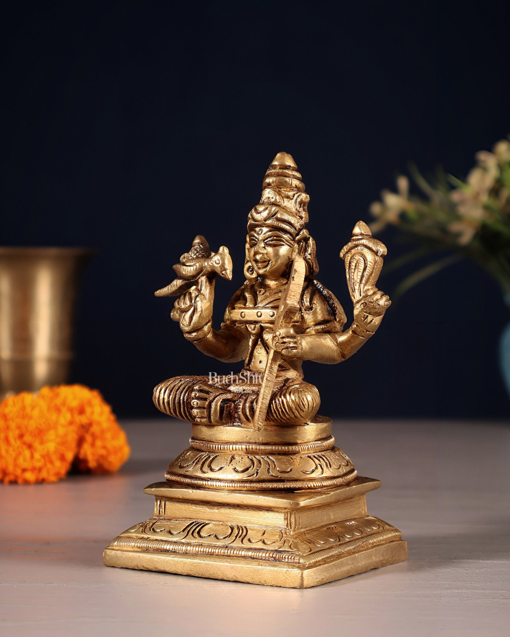 Brass Lalita Devi Idol – 4.5" - Budhshiv.com