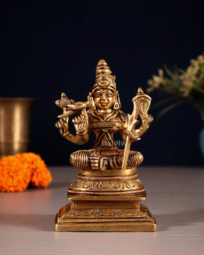 Brass Lalita Devi Idol – 4.5" - Budhshiv.com