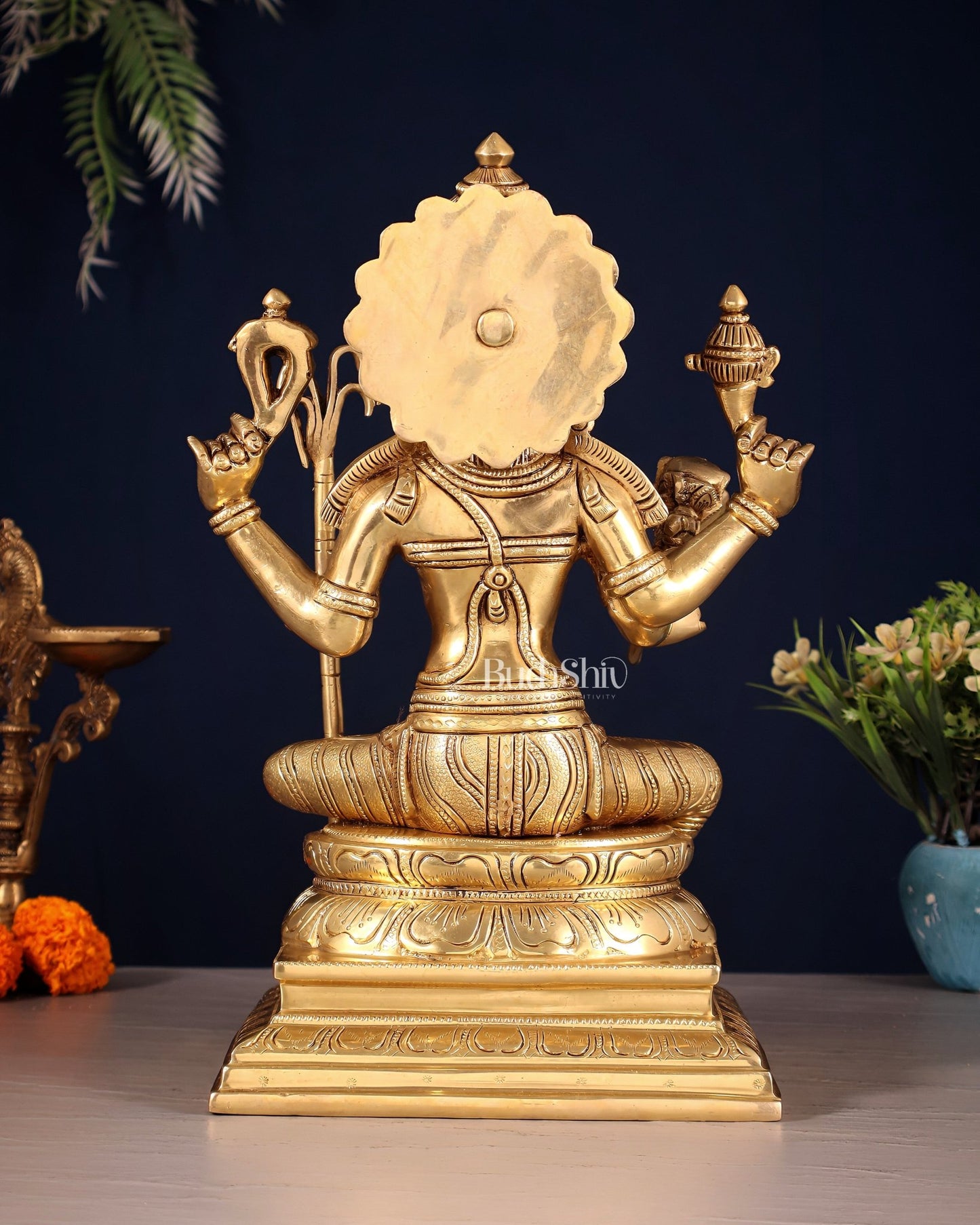 Brass Lalita Devi Idol – Rajarajeshwari Superfine Carvings | 12 inch - Budhshiv.com