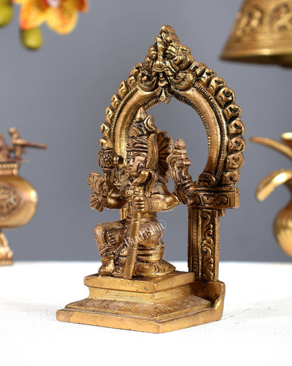 Brass Lalita Devi Idol with Prabhavali 6 Inch Rajarajeshwari - Budhshiv.com