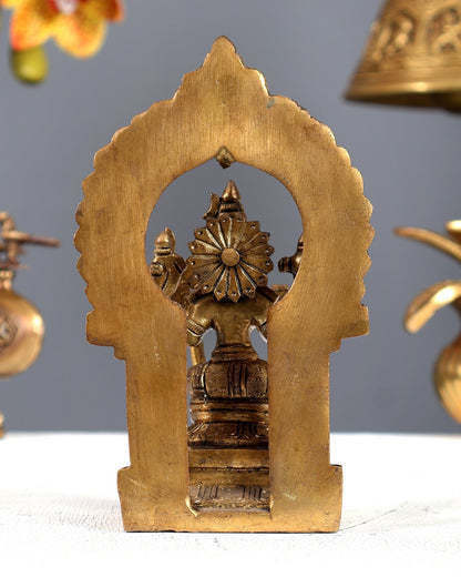 Brass Lalita Devi Idol with Prabhavali 6 Inch Rajarajeshwari - Budhshiv.com