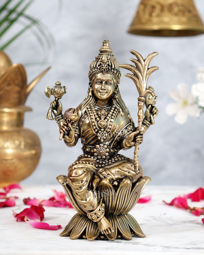 Brass Lalita Devi Rajarajeshwari Idol | Superfine Tripura Sundari Murti 6" - Budhshiv.com