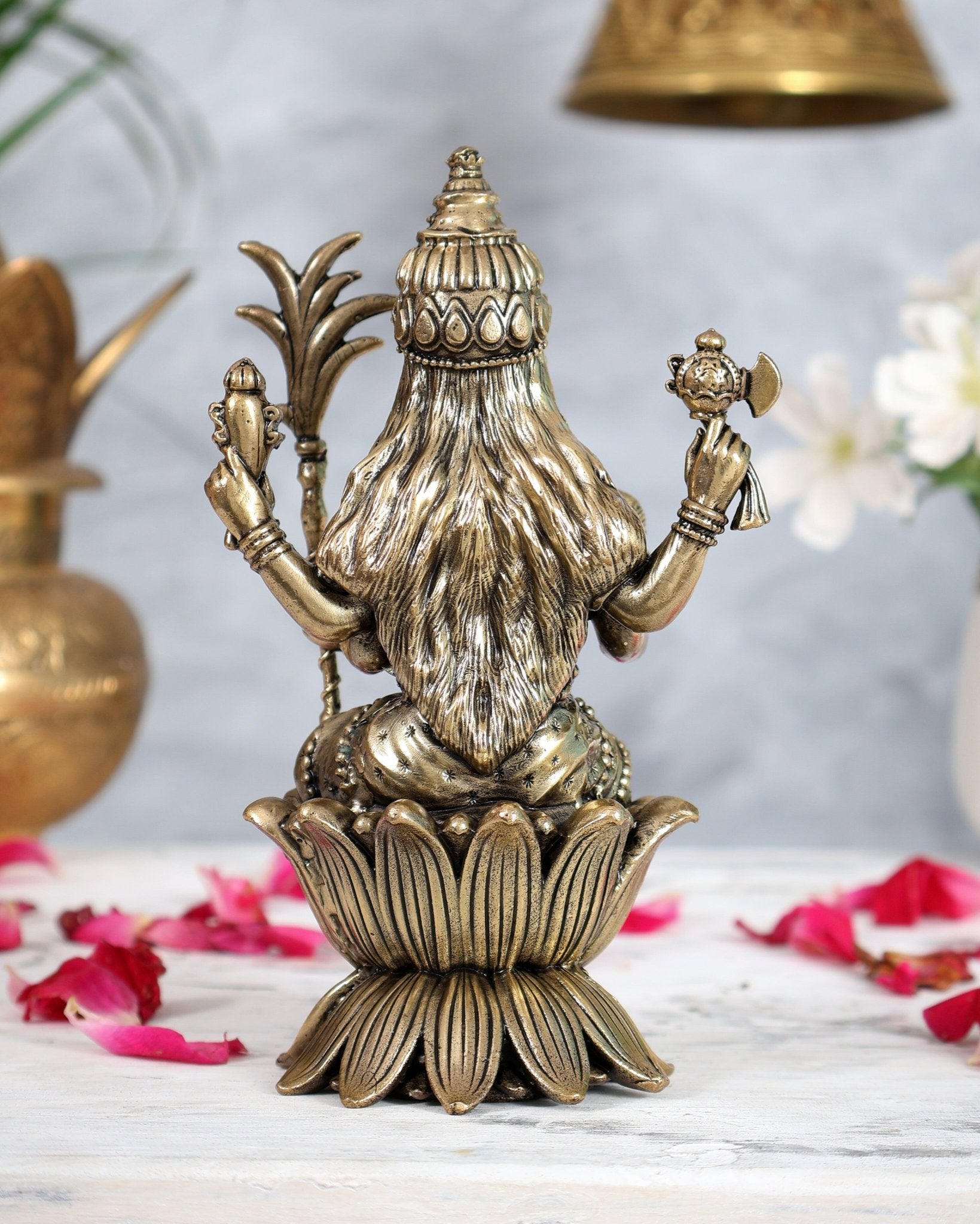 Brass Lalita Devi Rajarajeshwari Idol | Superfine Tripura Sundari Murti 6" - Budhshiv.com